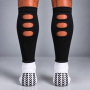 Foundation Bundle in Black with Aero sleeves, back view showing the calf vents