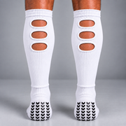 Foundation Bundle in White with Aero sleeves, back view showing the calf vents